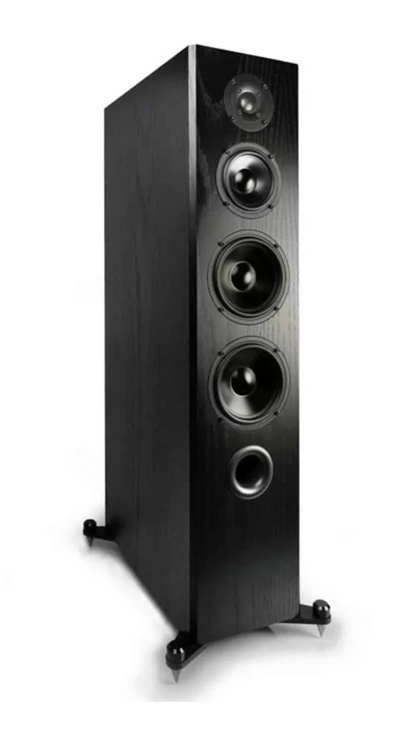 KLH Kendall 2F Floorstanding Speakers in Black Oak Veneer. Image shows speaker without grille