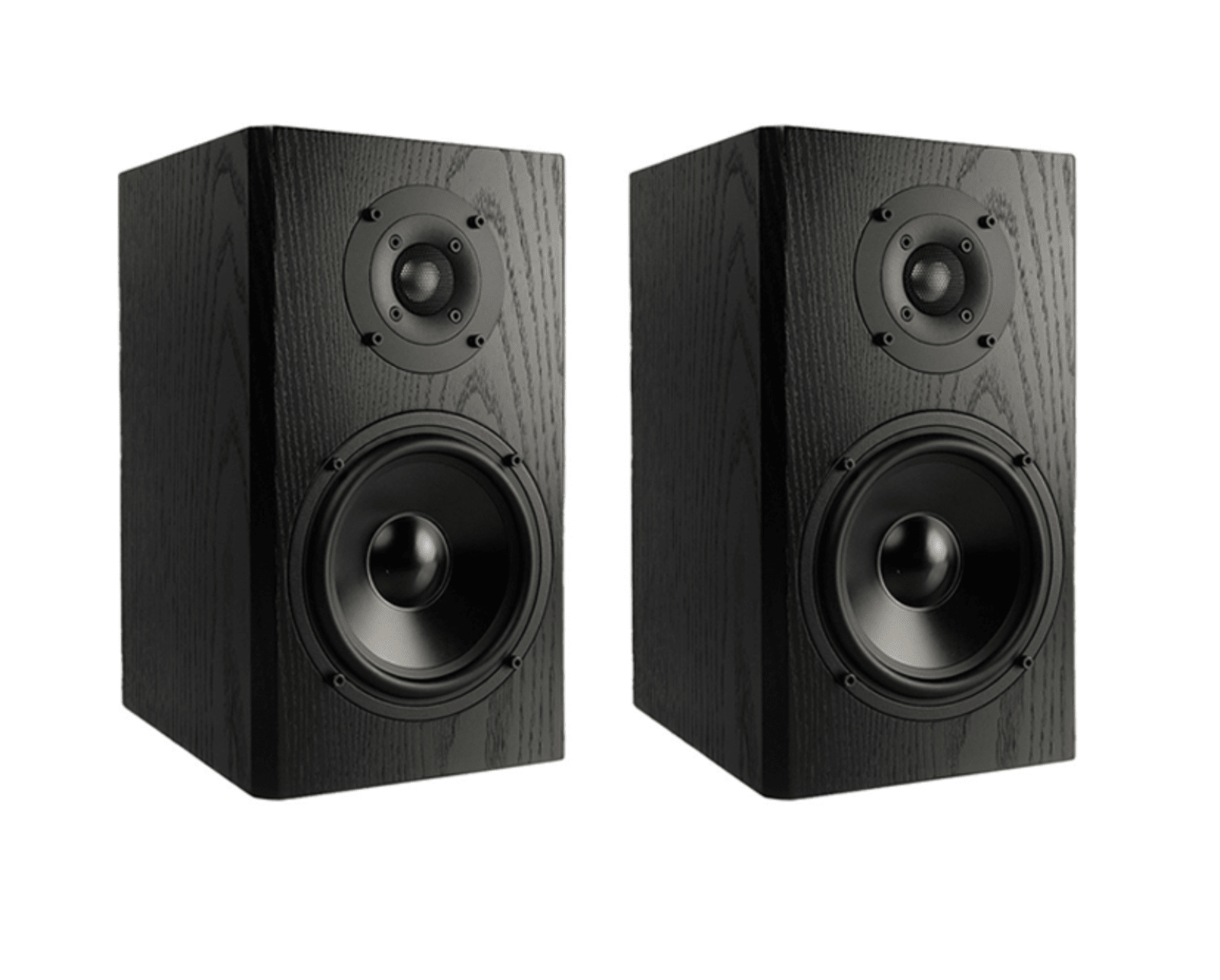 KLH Kendall 2B Bookshelf Speakers in Black Oak Pair, without grille