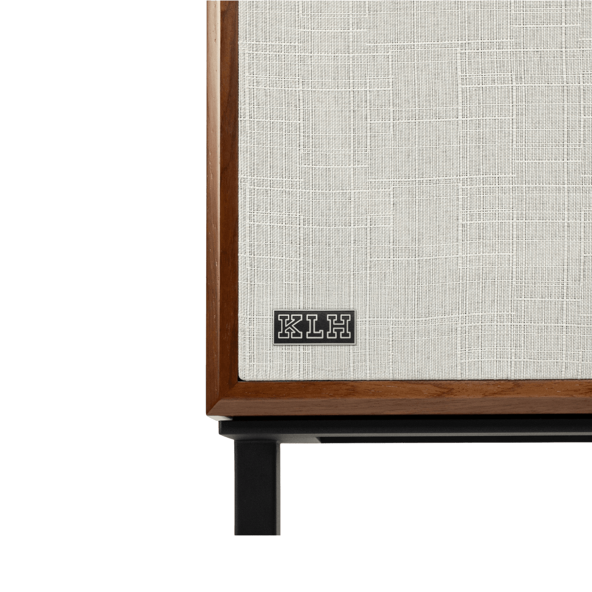 KLH Model 4 individual Loudspeaker in Walnut with Grille, logo and rise highlighted