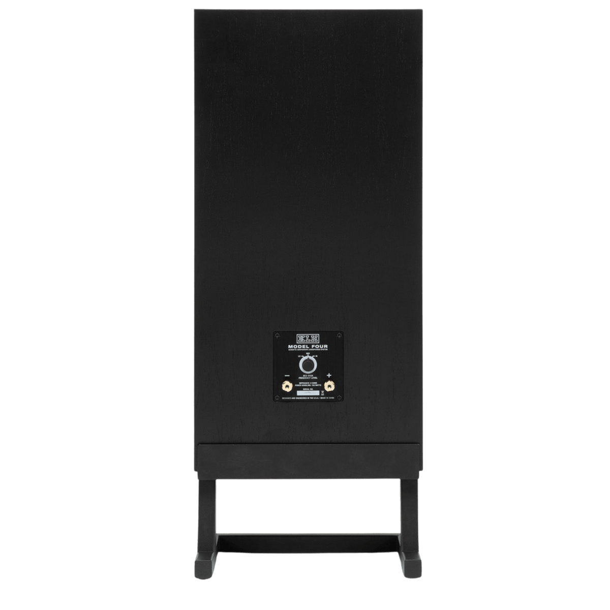 KLH Model 4 individual Loudspeaker in Black, angled with Grille