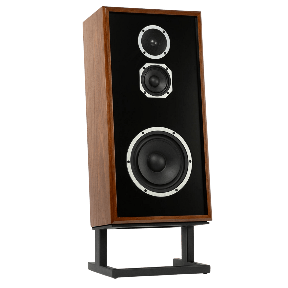 KLH Model 4 individual Loudspeaker in Black, front with Grille