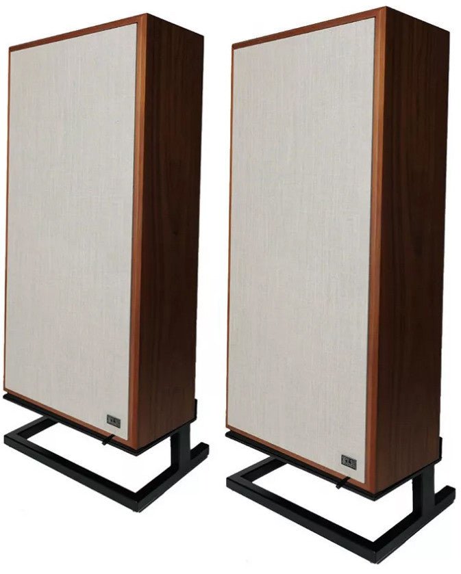 KLH Model 7 Loudspeakers in English Walnut pair with Grille