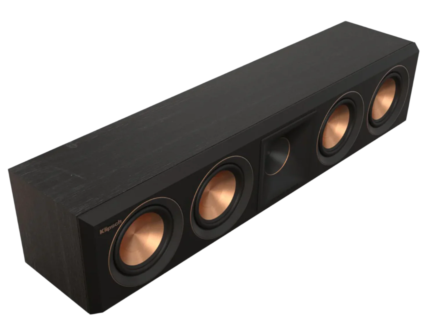 Klipsch RP-404C II Centre Channel Speaker in ebony, angled with no grille