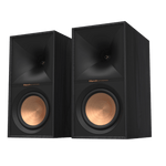 Klipsch R-60M Bookshelf Speakers in Ebony sold as a pair.  Image shown without grille and angled