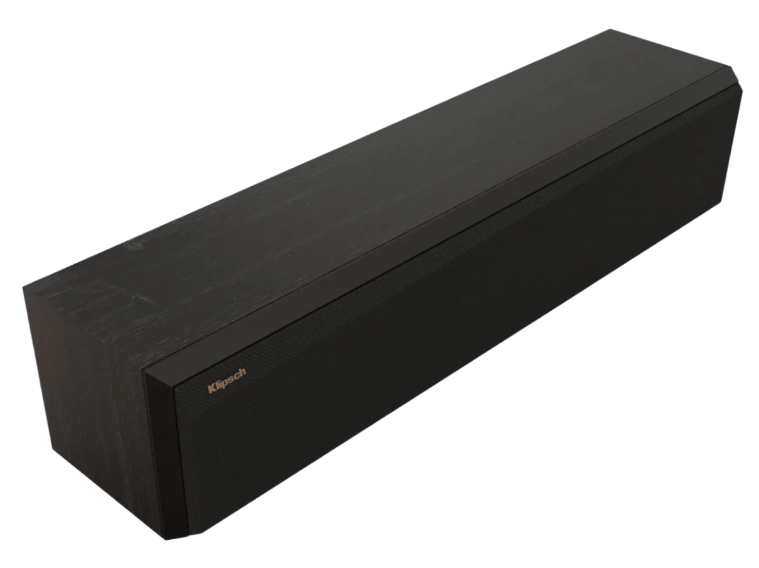 Klipsch RP-404C II Centre Channel Speaker in ebony, angled with grille
