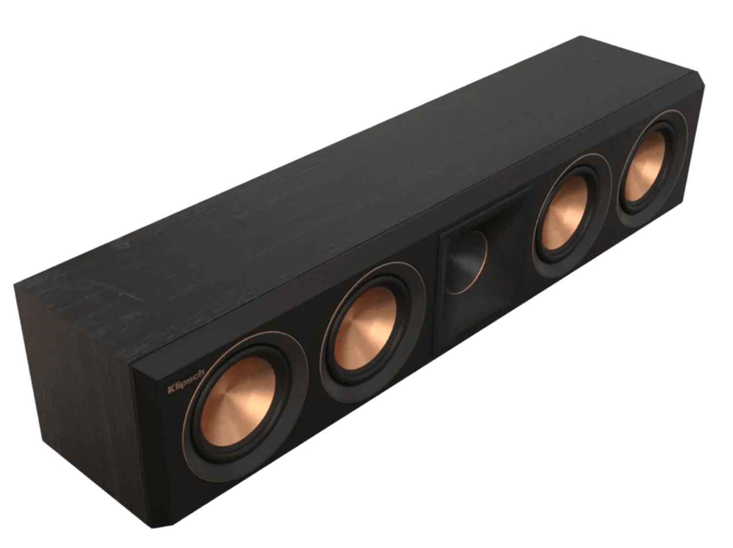 Klipsch RP-404C II Centre Channel Speaker in ebony, angled with no grille