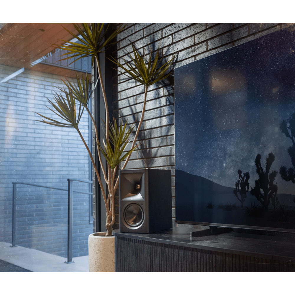 Klipsch The Fives II Powered  Speakers in Ebony, in room setup