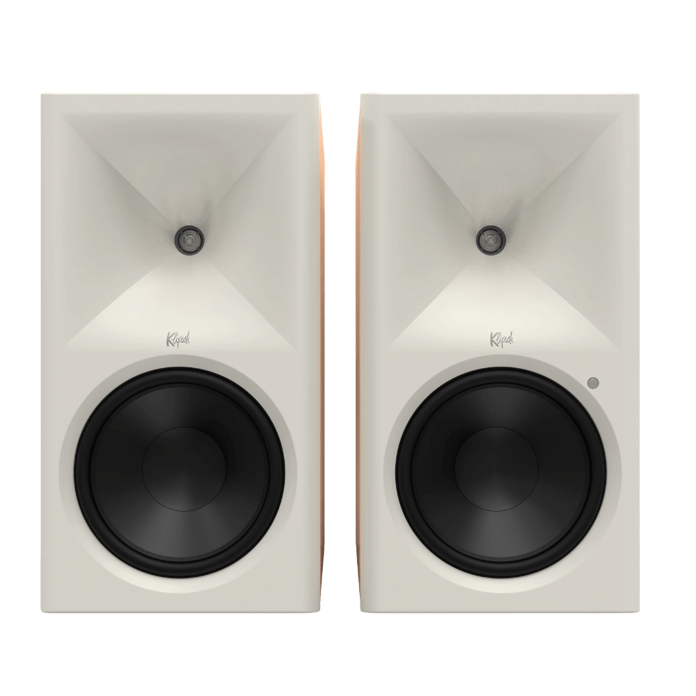 Klipsch The Nines II Powered Speakers in Red Oak, front without grilles