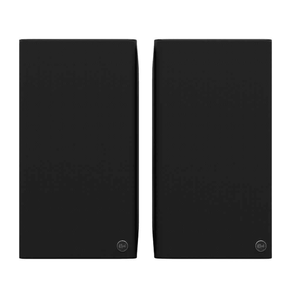 Klipsch The Nines II Powered Speakers in Ebony, front with grilles