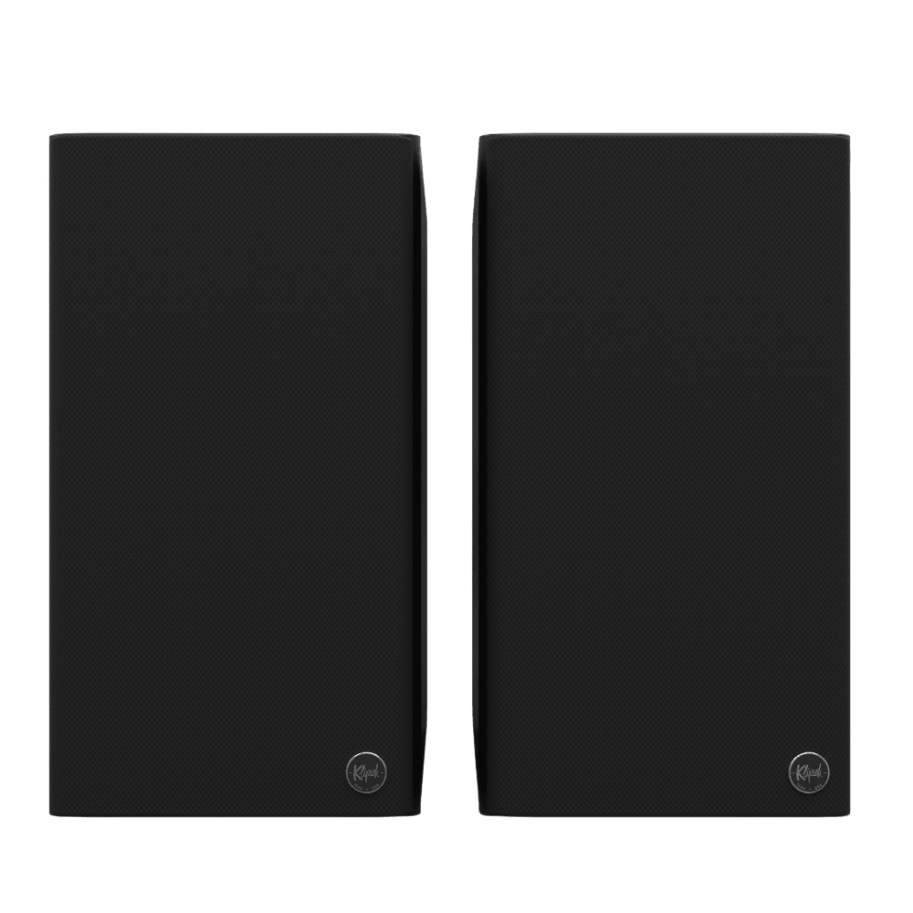 Klipsch The Sevens II Powered Speaker Pair in Ebony, front with grille