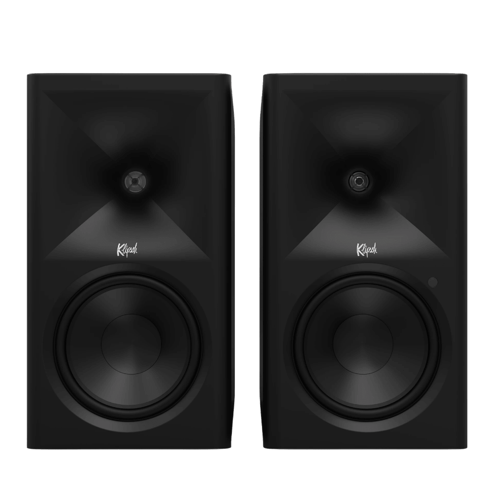 Klipsch The Sevens II Powered Speaker Pair in Ebony, front without grille