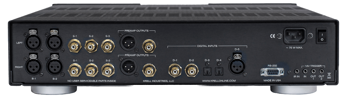 KRELL Illusion II Pre-Amplifier, back of unit