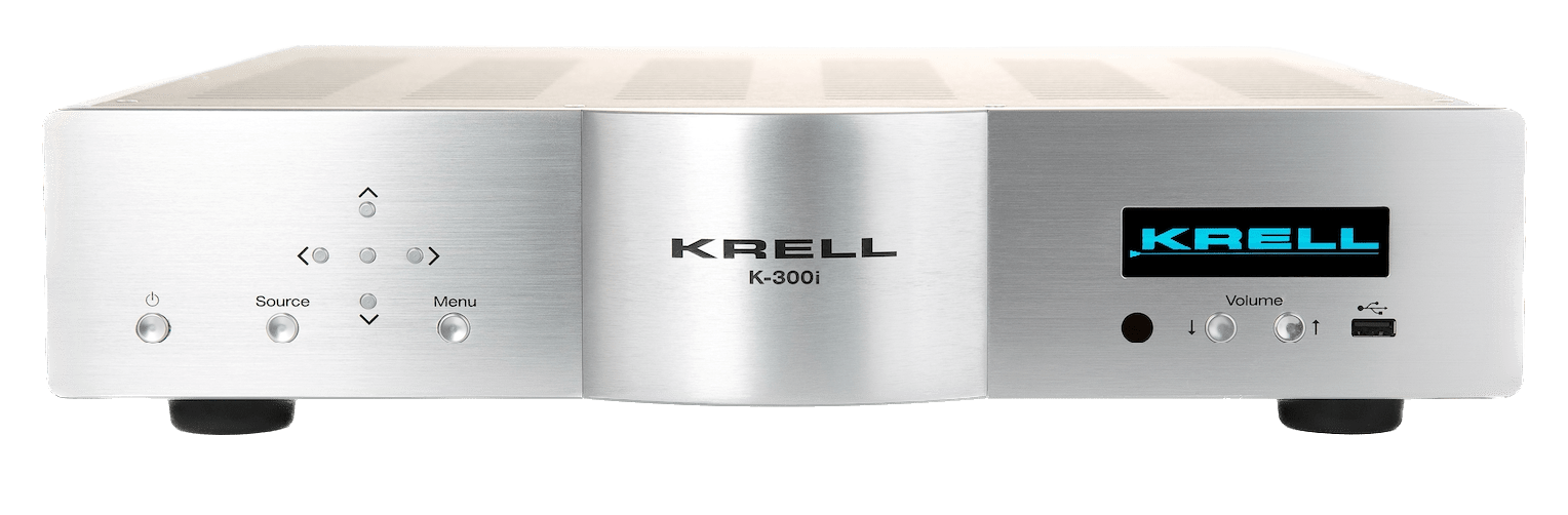 KRELL K-300i Integrated Stereo Amplifier in Silver. Front of unit