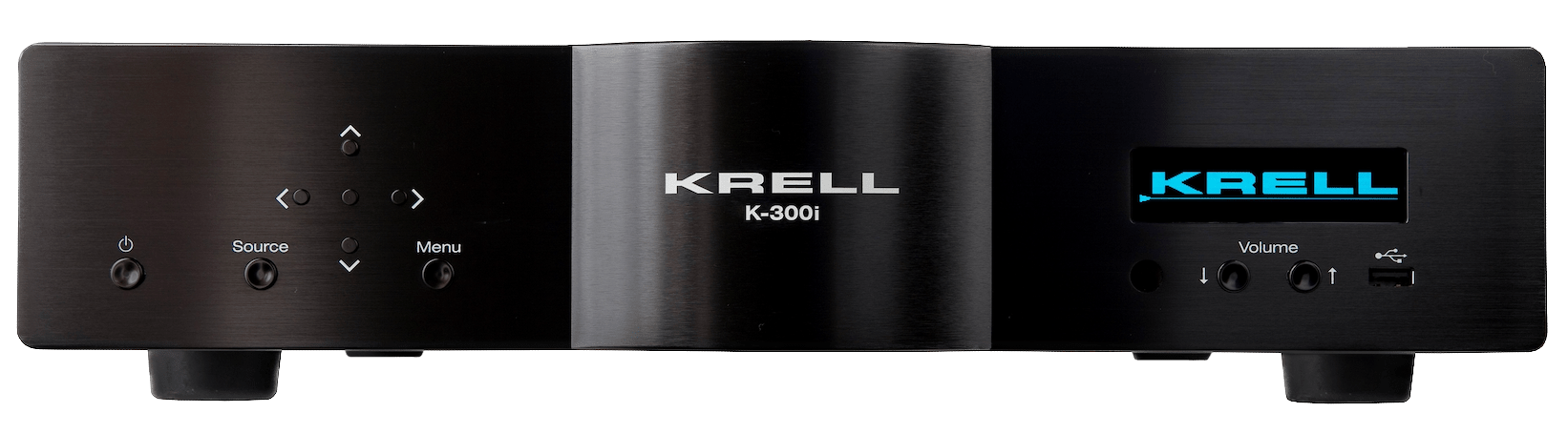 KRELL K-300i Integrated Stereo Amplifier in Black. Front of unit