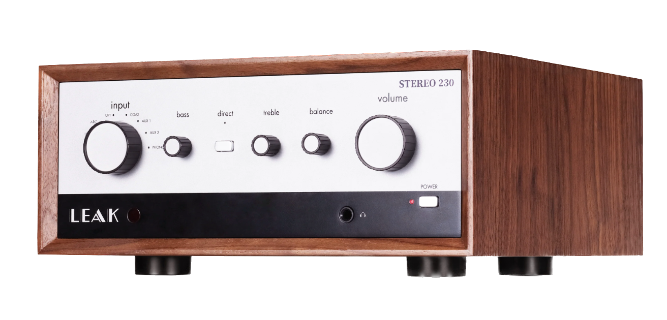 LEAK Audio Stereo 230 Integrated Amplifier, angled to the left