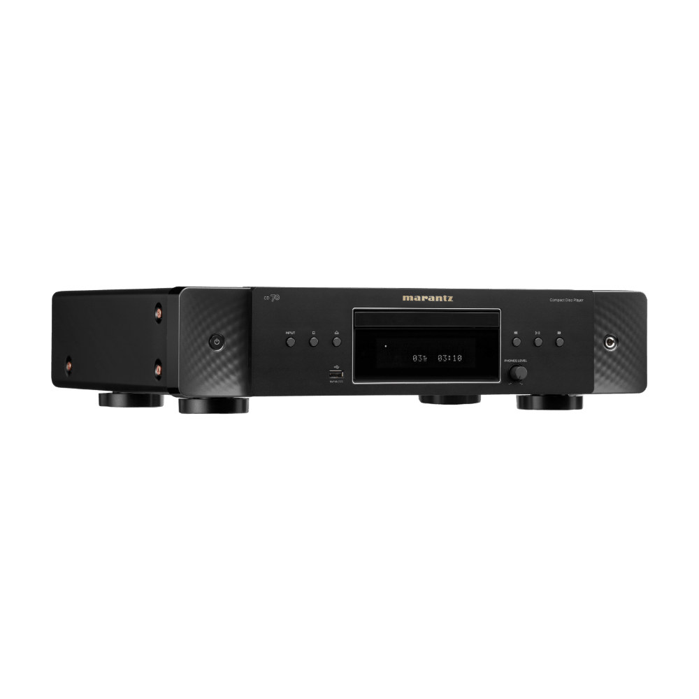 Marantz CD 70 Compact Disc Player in Black, angled to the right