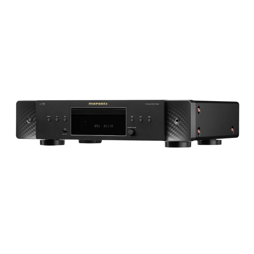 Marantz CD 70 Compact Disc Player in Black, angled to the left