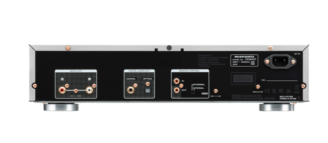 Marantz CD6007 CD Player in Silver, rear of unit