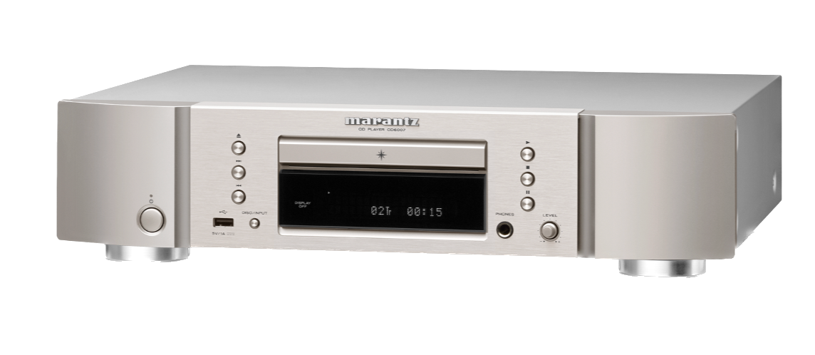 Marantz CD6007 CD Player in Silver, angled