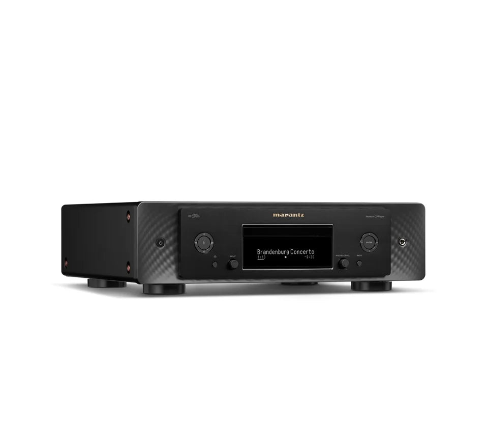Marantz CD50N in black.  Angle view