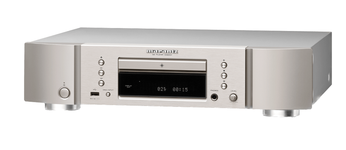 Marantz CD6007 CD Player in Silver, angled