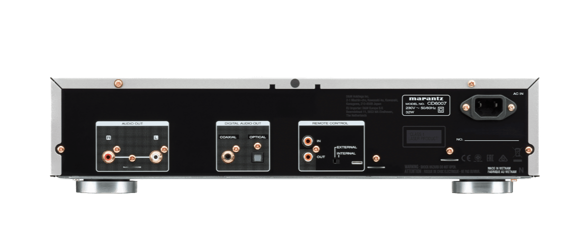 Marantz CD6007 CD Player in Silver, rear of unit