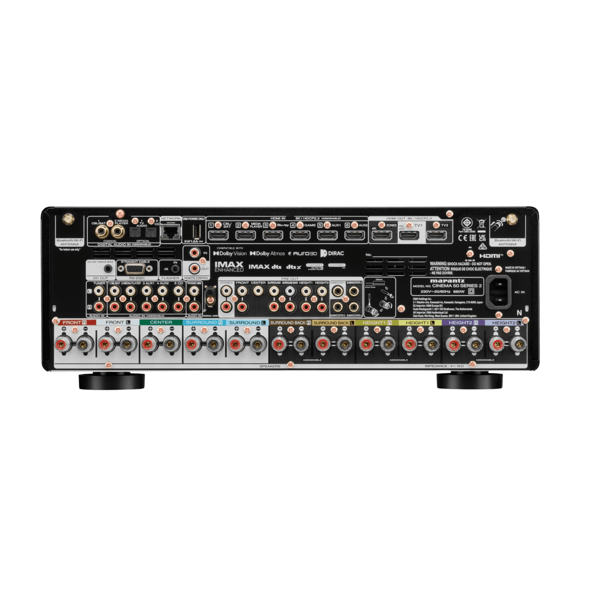Marantz Cinema 50 Series 2 AV Receiver in Black, back