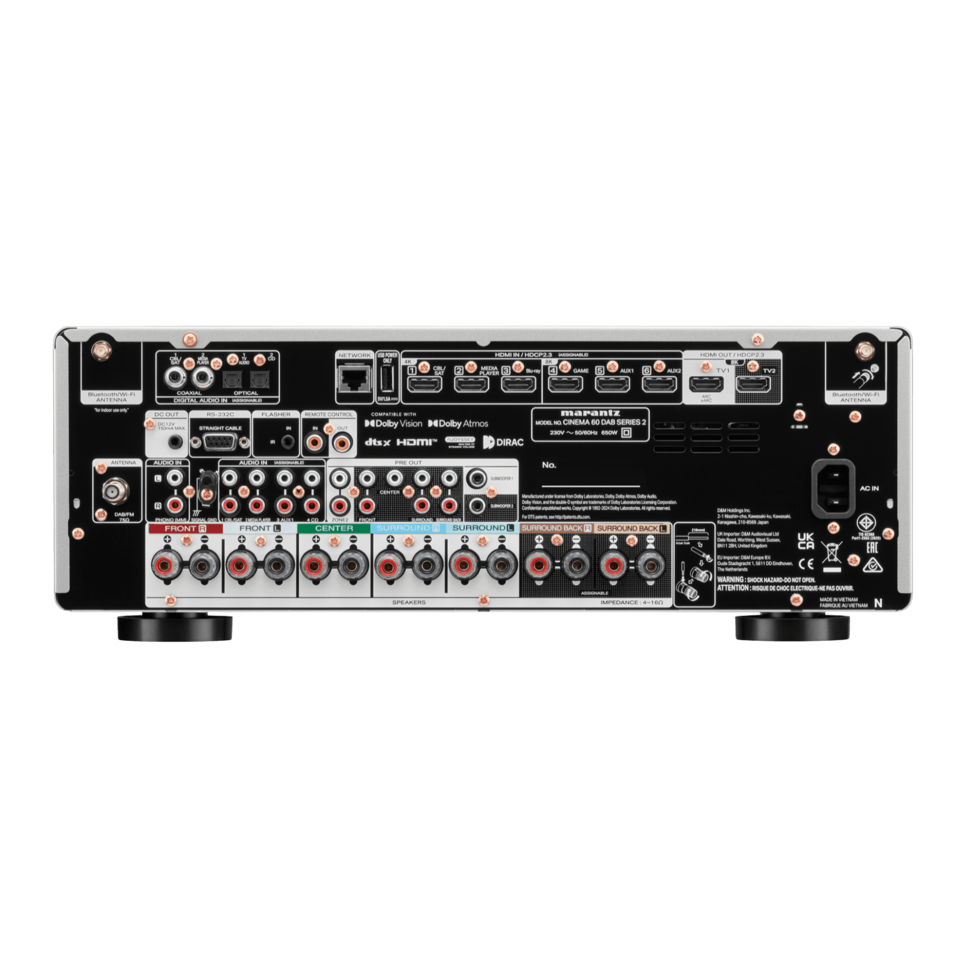  Marantz Cinema 60 Series 2 AV Receiver in Silver, back