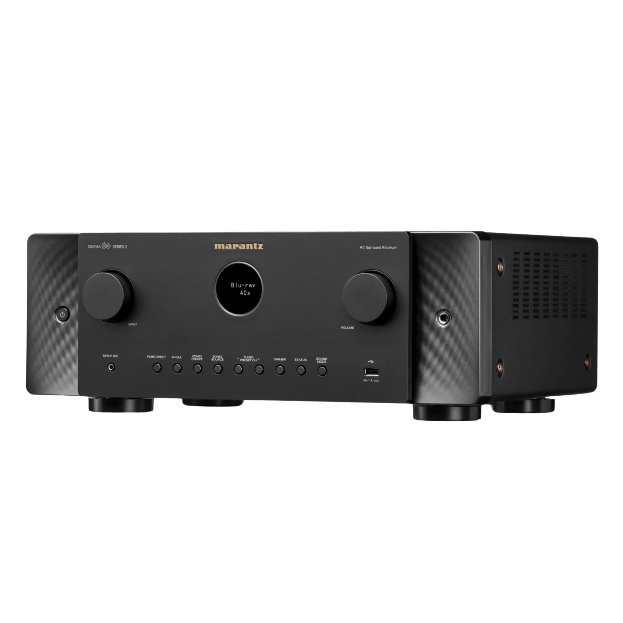  Marantz Cinema 60 Series 2 AV Receiver in Black, angled to the left