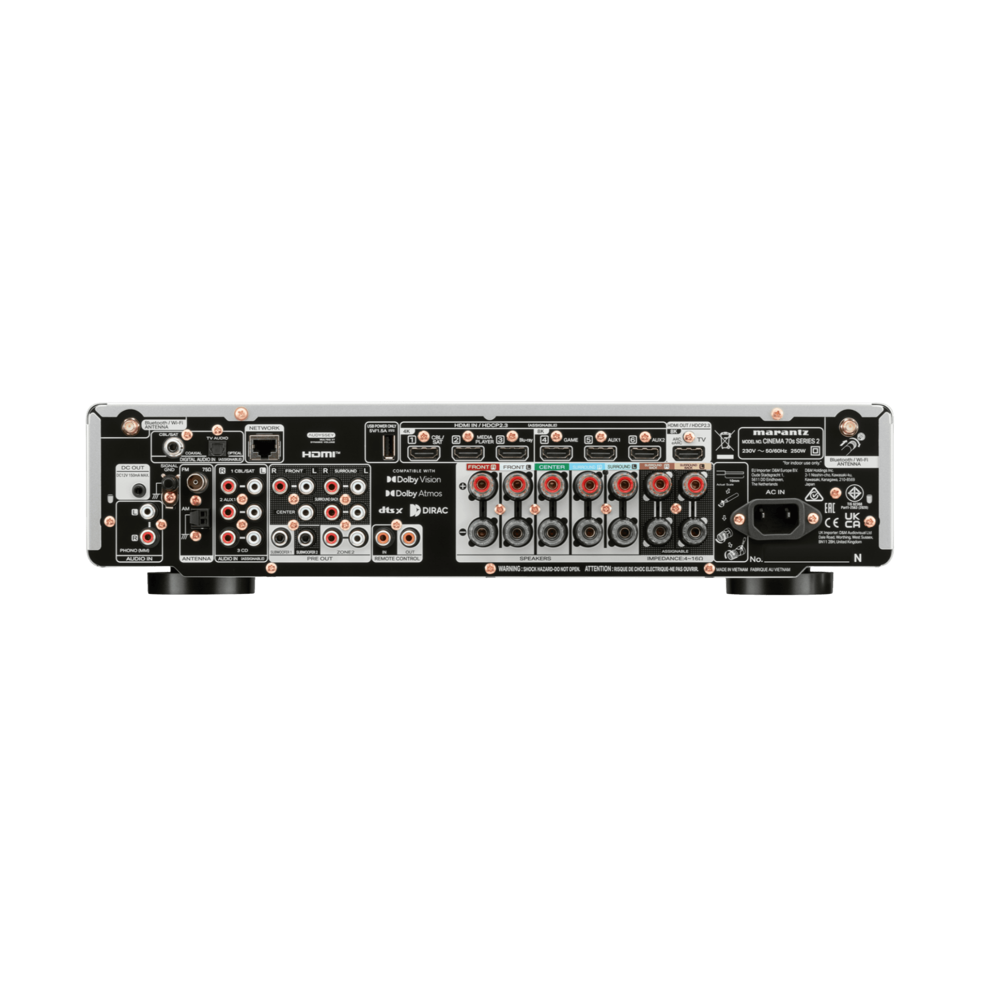 Marantz Cinema 70 Series 2 AV Receiver, silver/gold back