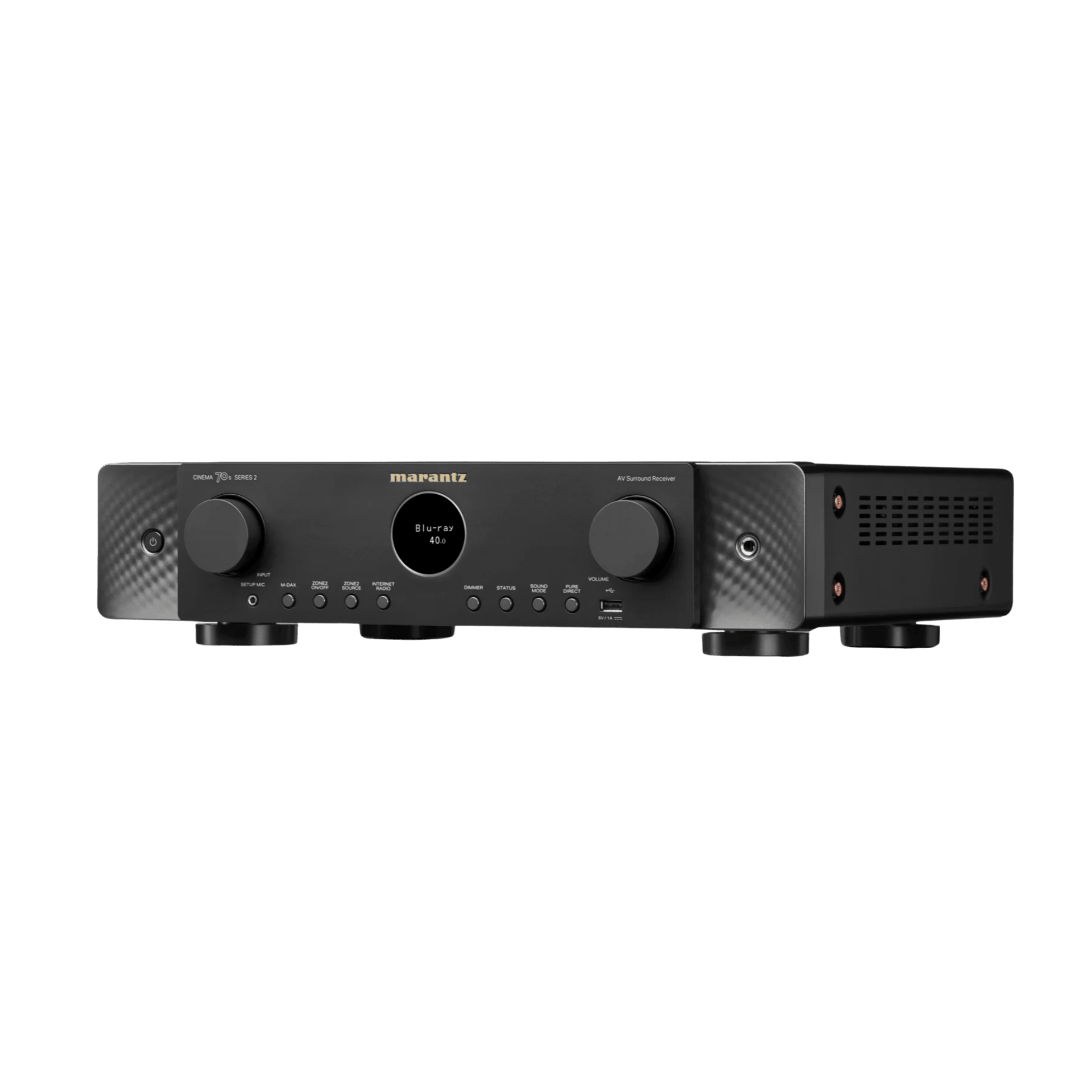 Marantz Cinema 70 Series 2 AV Receiver, black angled left