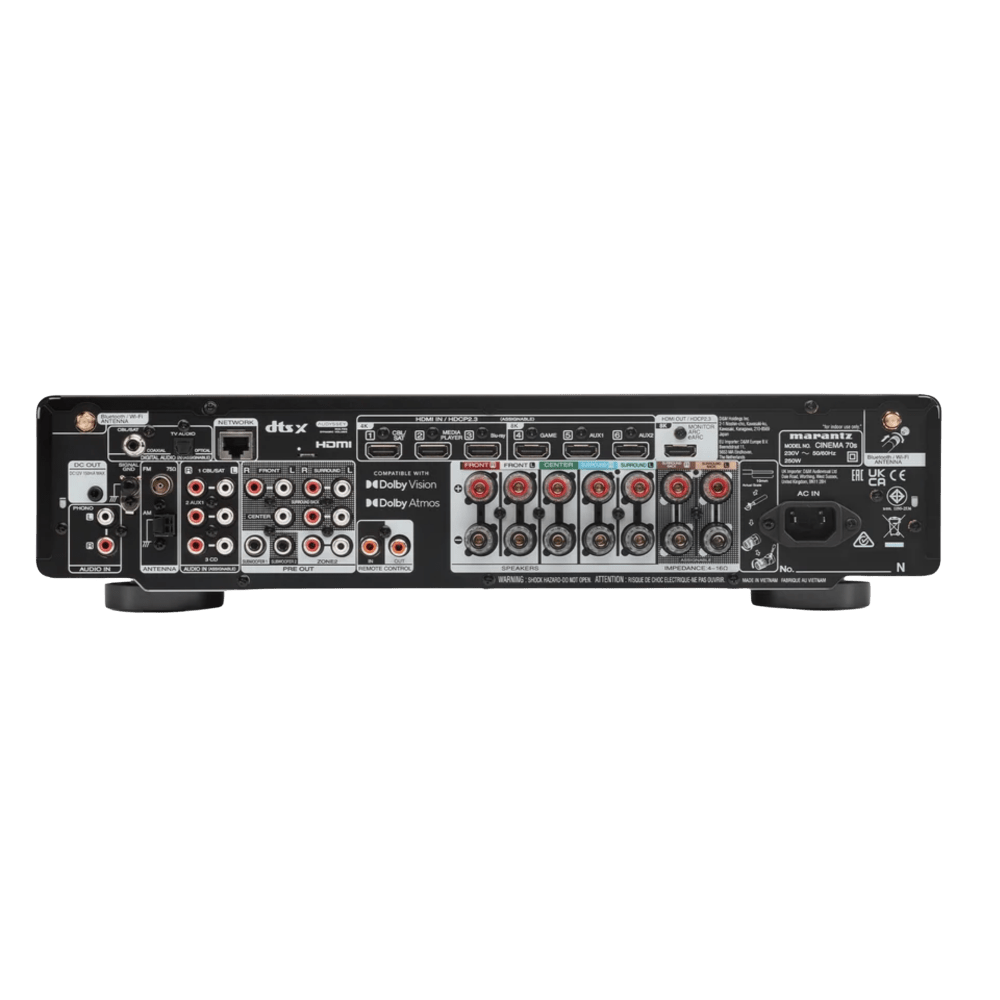 Marantz AV Receivers Marantz Cinema 70s Slimline 7.2 Channel AV Receiver, in black, rear