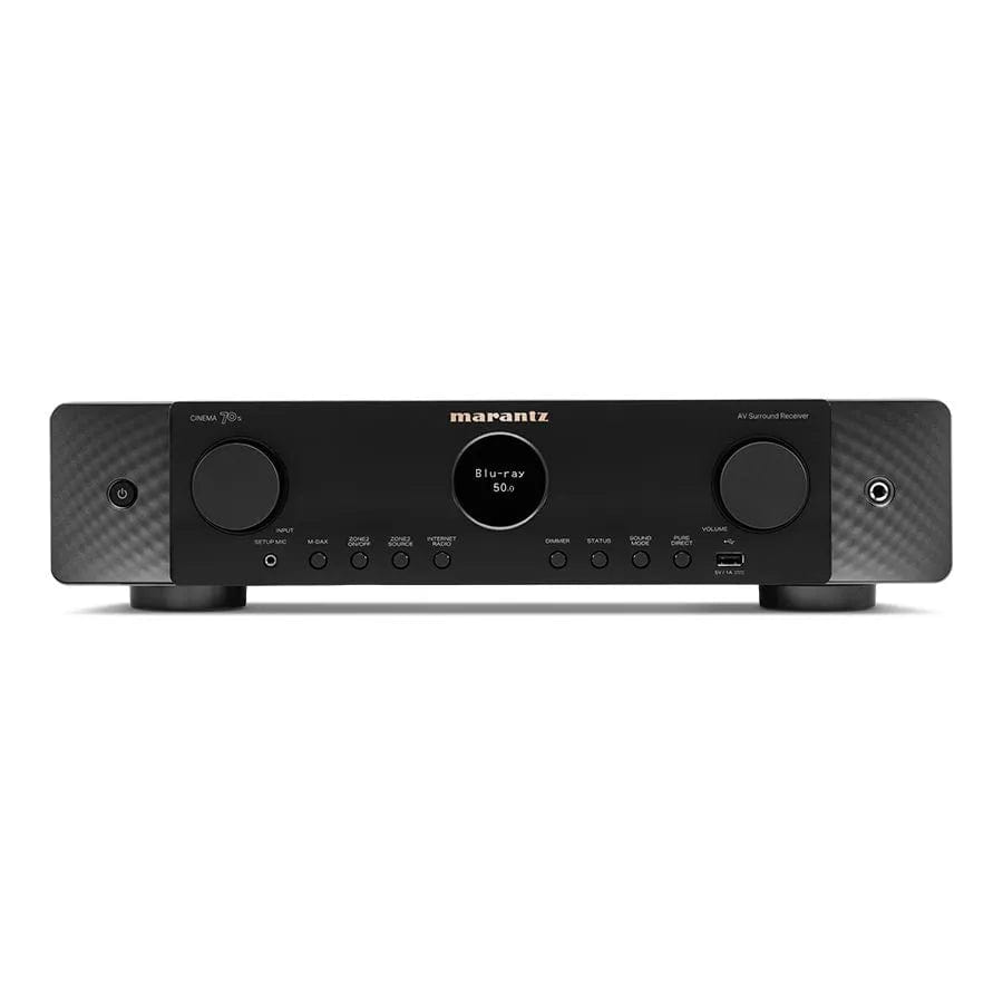 Marantz AV Receivers Marantz Cinema 70s Slimline 7.2 Channel AV Receiver, in black, front view