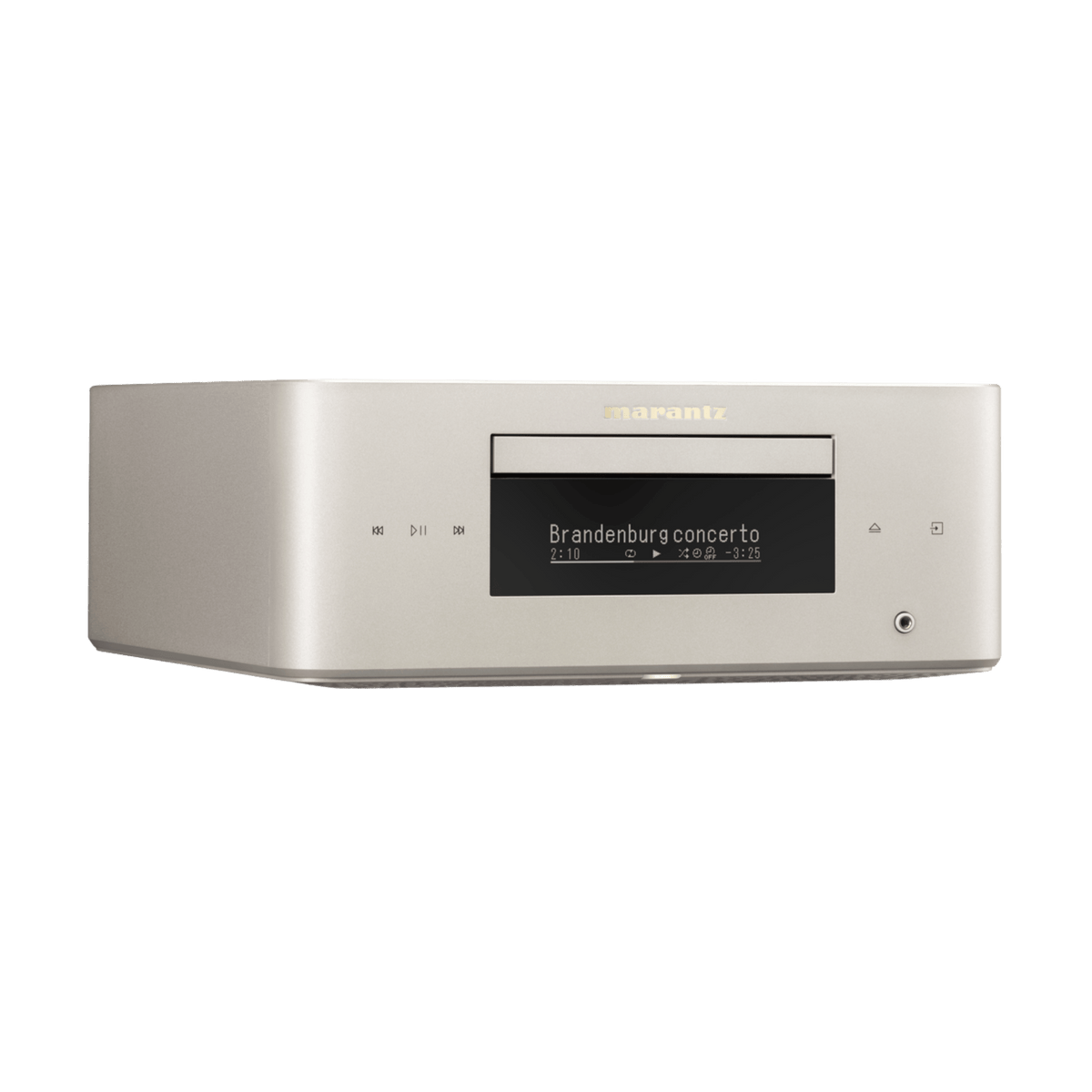 Marantz MCR 60n DAB in Champagne Gold, angled to the right