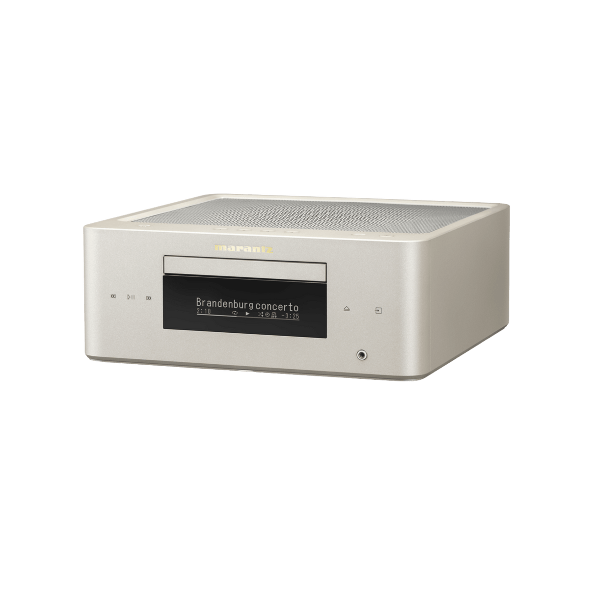 Marantz MCR 60n DAB in Champagne Gold, angled left