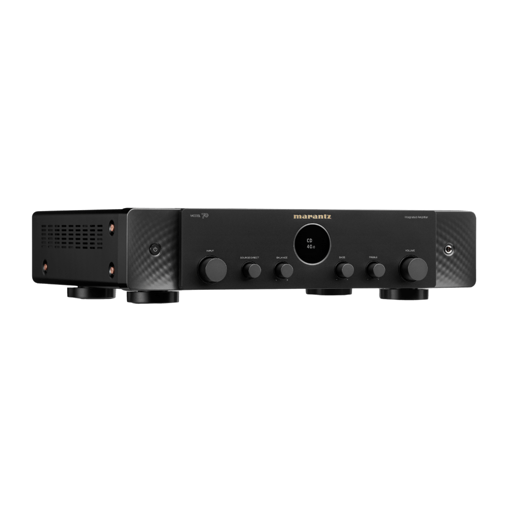 Marantz Model 70 Integrated Amplifier in black, angled to the right