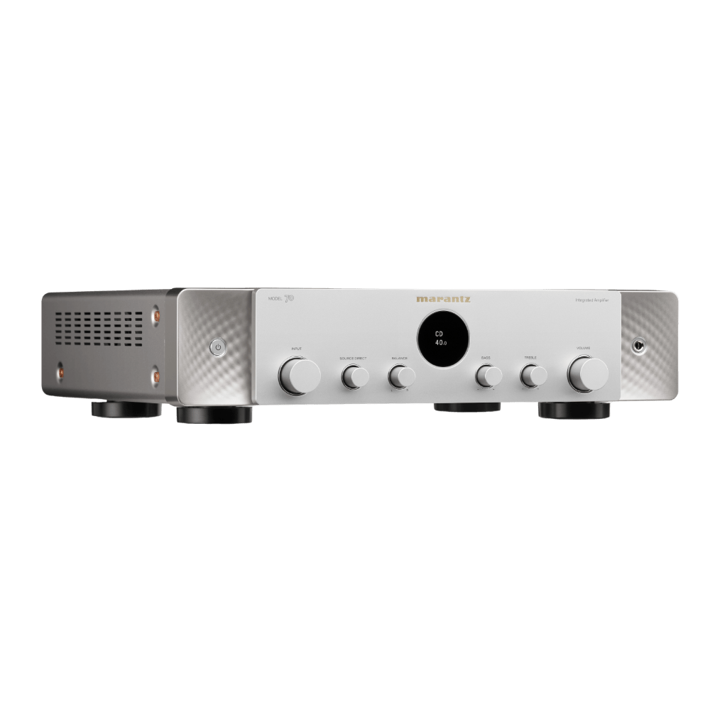 Marantz Model 70 Integrated Amplifier in Silver/Gold, angled to the right