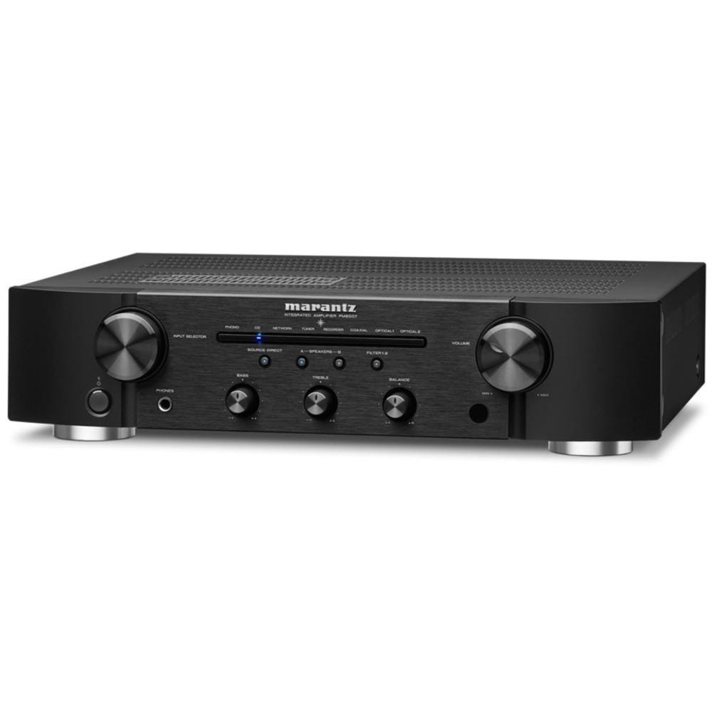 Marantz PM6007 Integrated Amplifier in Black, angled