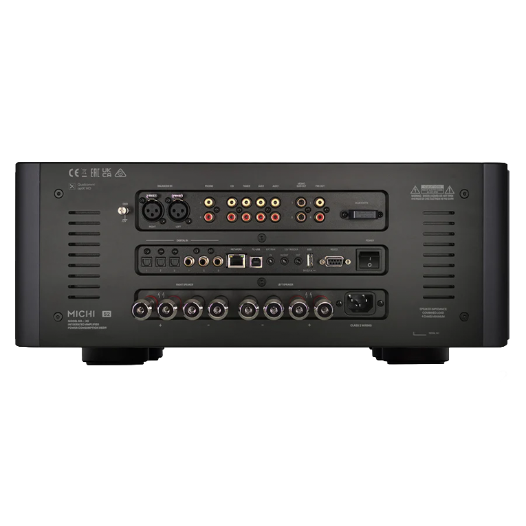 Michi X5 S2 Integrated Amplifier, back of unit