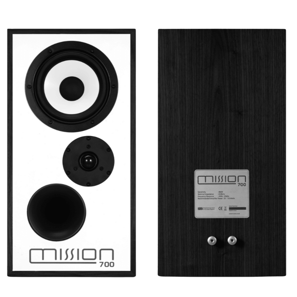 Mission 700 Speakers in Black Oak with StandsBookshelf SpeakersMissionVinyl Revival