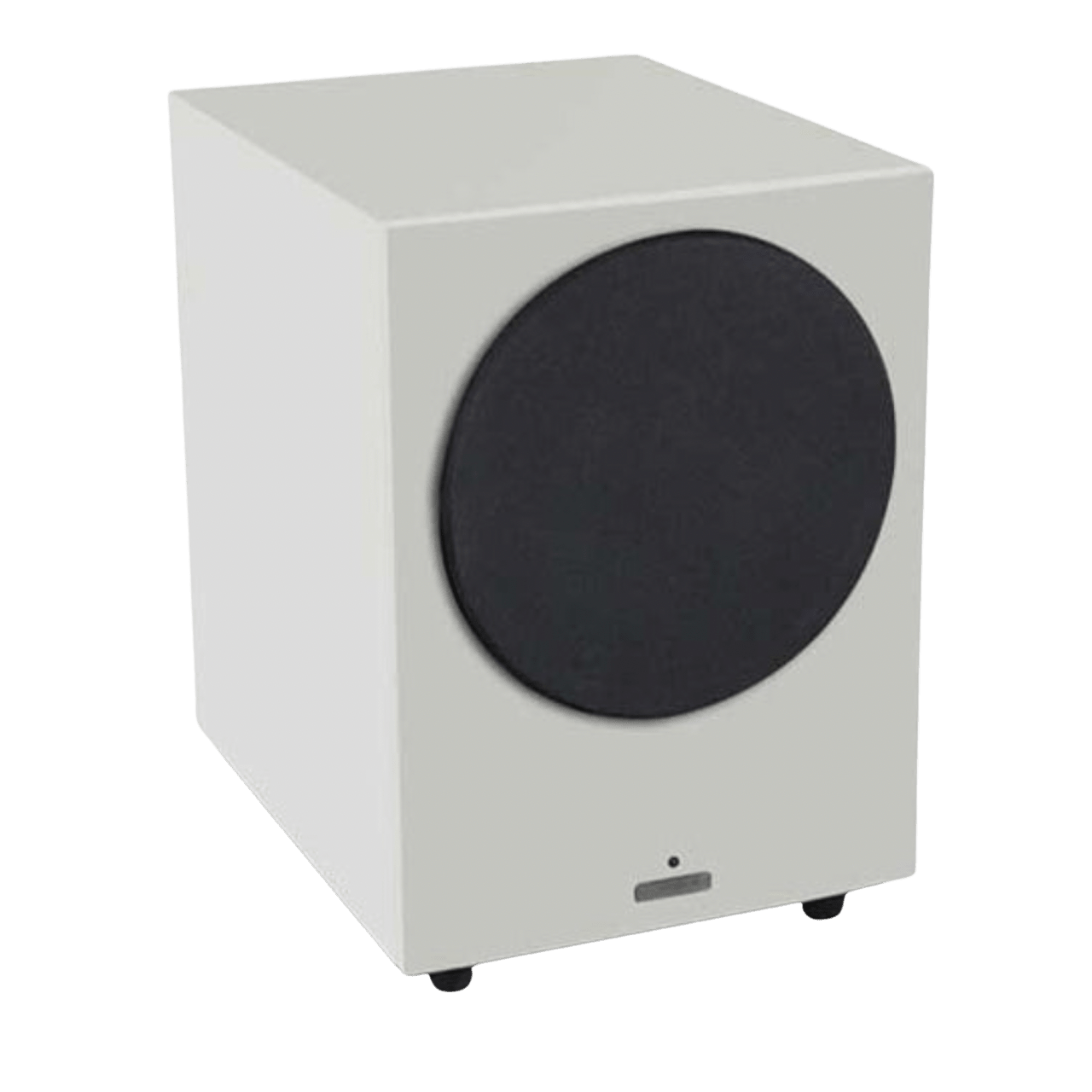 Mission LX-10SUB MKII Active Dynamic Drive IB Subwoofer also available in Lux White Matte, shown with grille