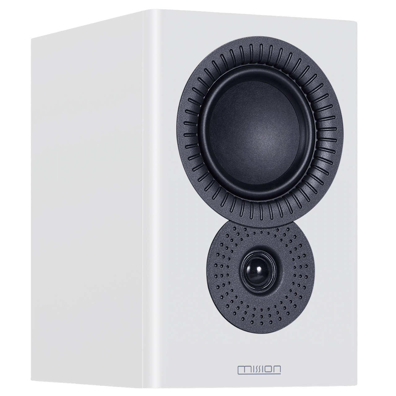 Mission LX-3 MKII Speakers in Lux White Matte, angled image