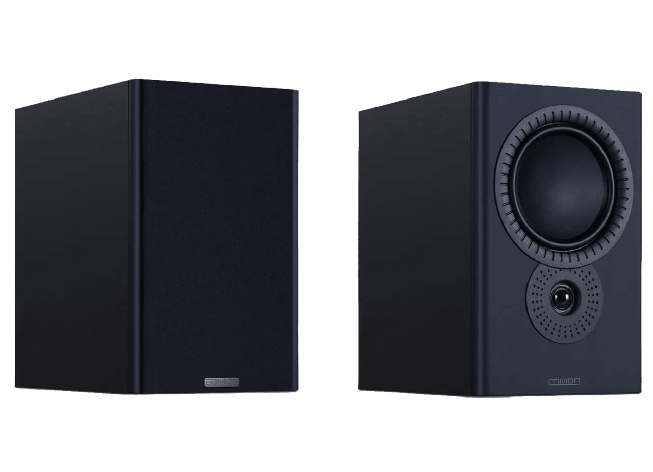 Mission LX1- MKII Speakers also available  in Lux Black Matte, angled image