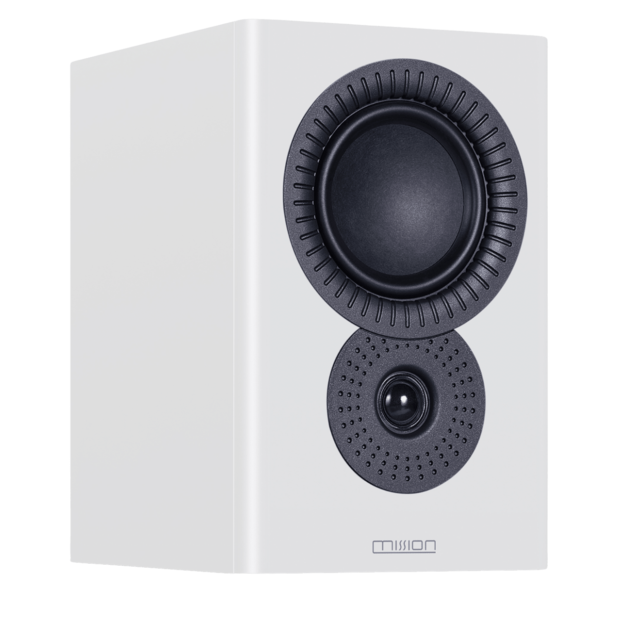 Mission LX-2 MK II Bookshelf Speakers in Lux White Matte, angled image