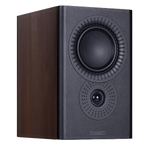  Mission LX-2 MK II Bookshelf Speakers in Walnut, angled image without grille