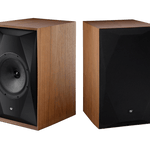 Mobile Fidelity SourcePoint 10 Master Edition Loudspeakers  in Satin Walnut, pair, one without  and one with grille