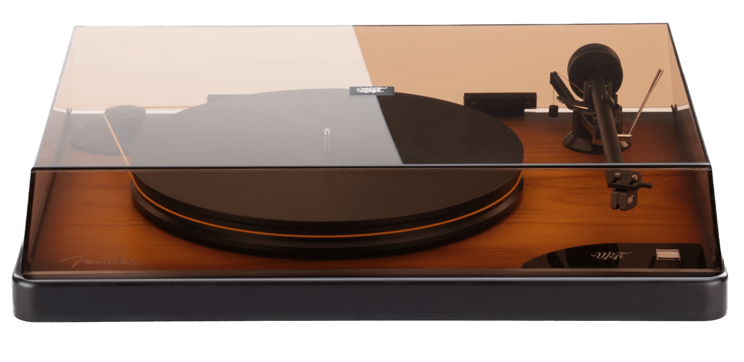 MoFi Electronics American Vintage Turntable, front with dustcover