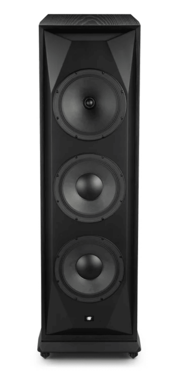 MoFi Electronics SourcePoint V10 Master Edition Floorstanding Speakers in Satin Black Ash, Individual speaker, with Grille