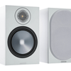 Monitor Audio Bronze 100 Bookshelf Speakers, white, with and without grille