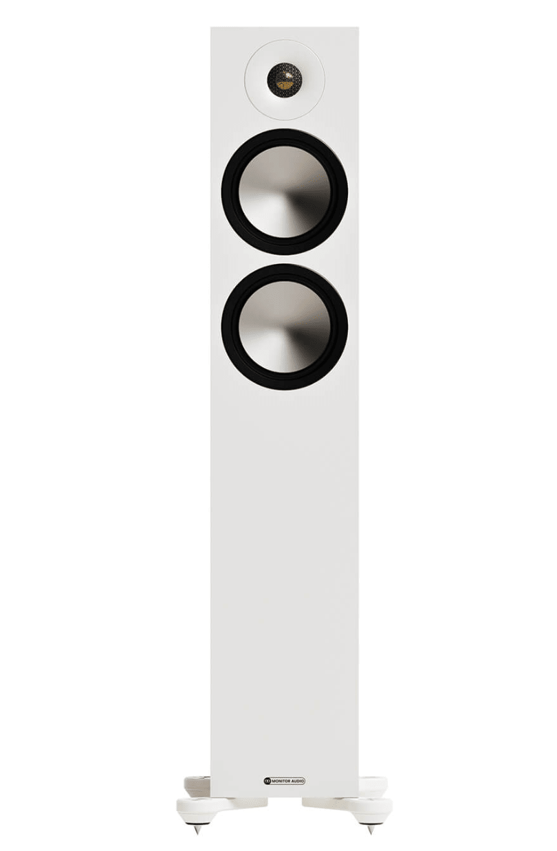 Monitor Audio Bronze 300 7G Floorstanding Speakers Individual speaker in white, front